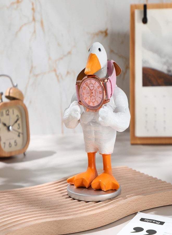 Novabright Funny Muscular Duck Statue with Base - Magnetic Home Decor, Handmade Cute Duck Sculpture for Office Desk, Entryway Table & Living Room, Novelty Figurine Gift for Gym Lovers - Image 3